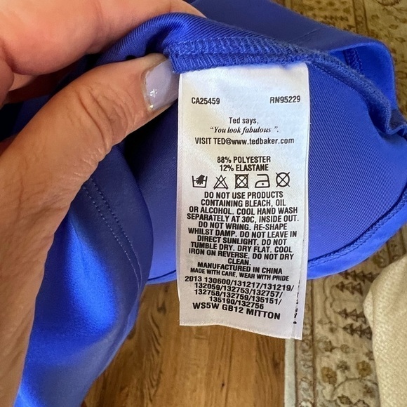 Ted BAKER LONDON royal blue scuba sleeveless skater dress size 4 or US large - Picture 7 of 13